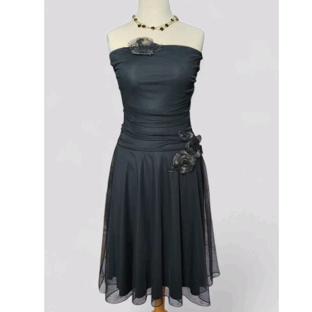 Vintage Women's Strapless Dress Small Sheer Fairy Whimsigoth HOCO Formal